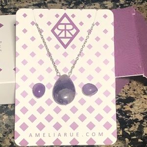 Amelia Rue Natural Amethyst necklace set